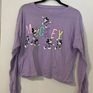 Mickey Mouse Long Sleeve Crop Shirt